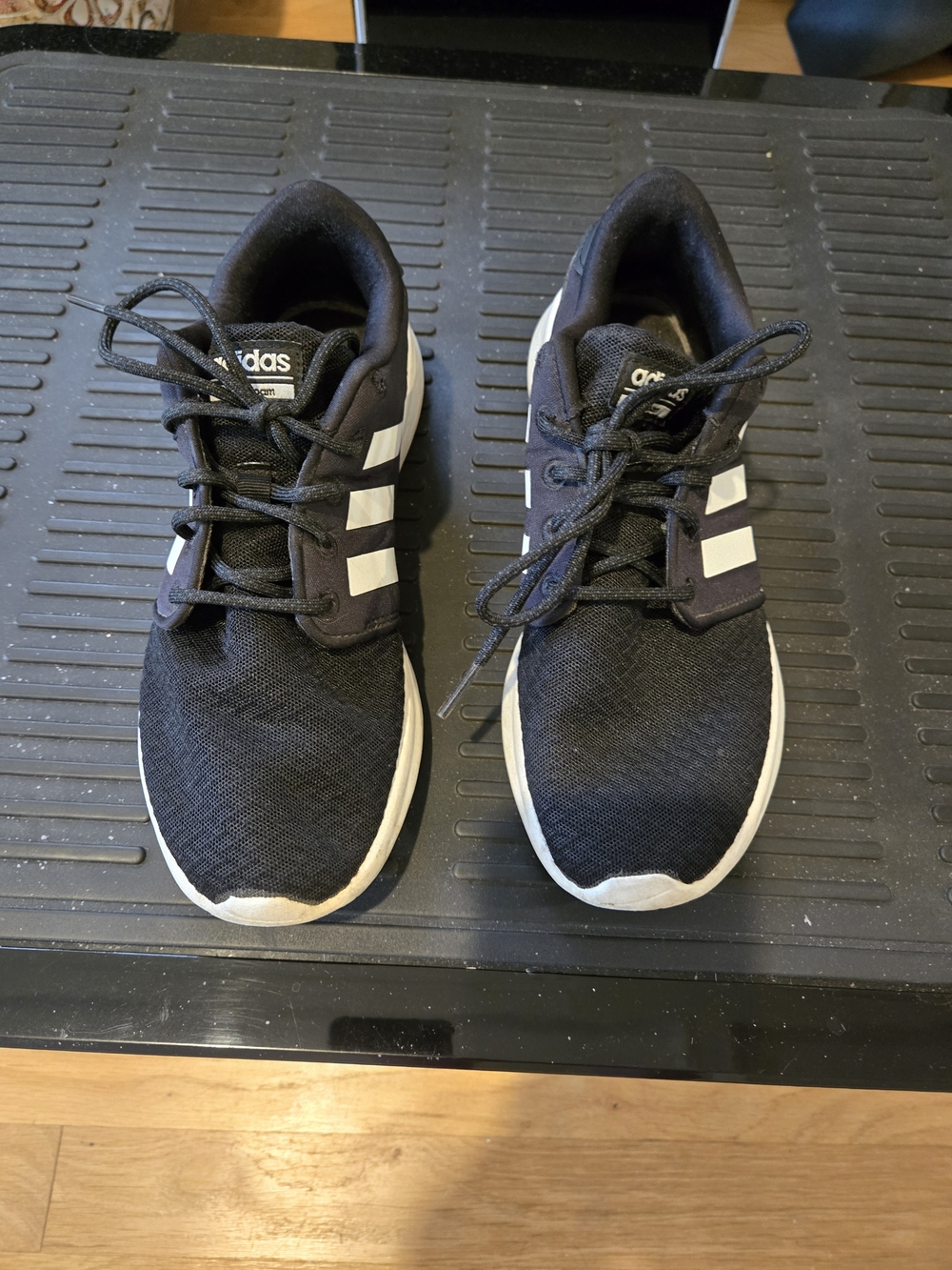 Adidas Womens Black & White Athletic Sneakers